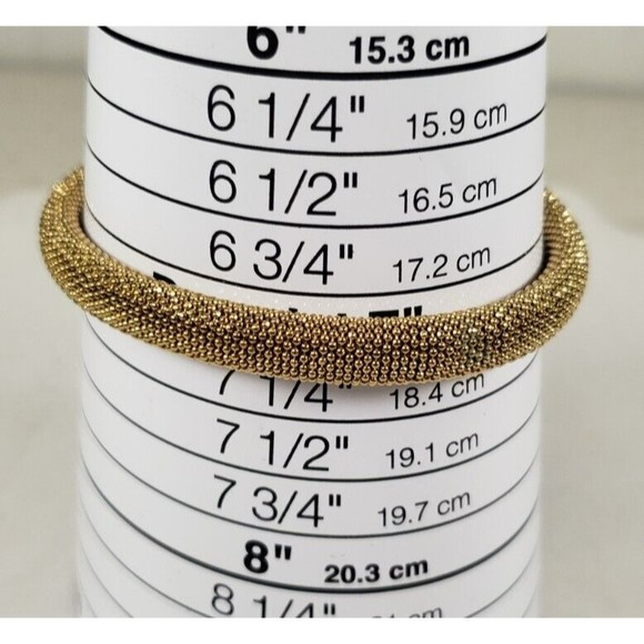 Fossil 7" Bracelet Gold Tone Wrap Bracelet with Polished Gold Ball - Picture 10 of 12